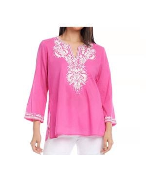 Karen Kane Prim Embroidered Tunic - Pink