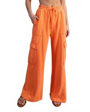 Eesome Snow Washed Cargo Sweatpants - Orange
