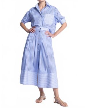 Karina Grimaldi Malaga Stripe Midi Skirt - Blue