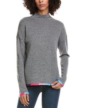 InCashmere Stand Neck Wool & Cashmere-Blend Sweater - Gray