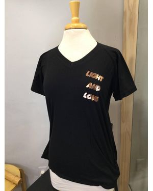 Good Hyouman Light And Love V-Neck Tee - Black