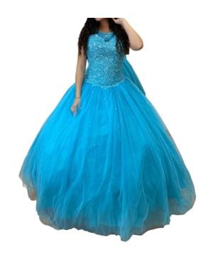 House of Wu Scoop Neck Quinceañera Dress - Blue