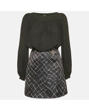 Elisabetta Franchi Silk And Satin Detachable Dress - Black