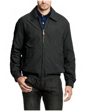 London Fog Tall Auburn Light Weight Zip Front Golf Jacket - Black