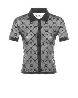Marine Serre Moon Monogram Mesh Shirt - Gray