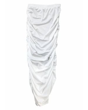 Circular Path Ruched Skirt - White
