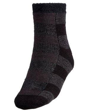 Northeast Outfitters Cozy Cabin Buff Check Crew Socks Ups238 - Black