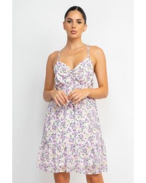 TRUEDAMES Double Strap Back Mini Dress - White