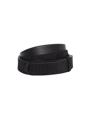 Orciani Cocco Nabuk Crocodile-Effect Leather Belt - Black