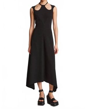 Proenza Schouler Pre-Loved Matte Viscose Crepe A-Line Midi Dress - Black