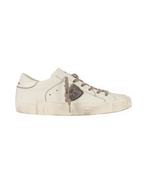 Philippe Model Ivory Prsx Low Leather Low-Top Sneakers - White