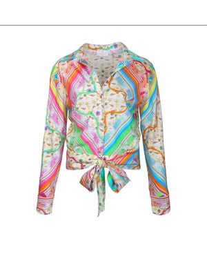 Mucho Gusto Ocean Patchwork Blouse - White