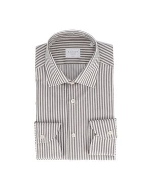 Xacus Vertical Stripe Premium Cotton Shirt - Gray