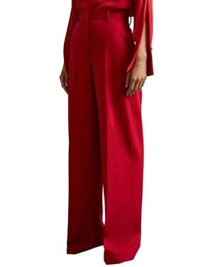 Reiss Anna Tux Wide Leg Wool-Blend Trouser - Red