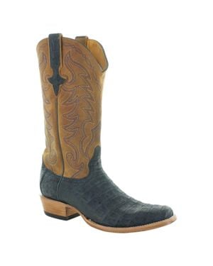 Old Gringo Amherst Sueded Caiman Boot - Blue