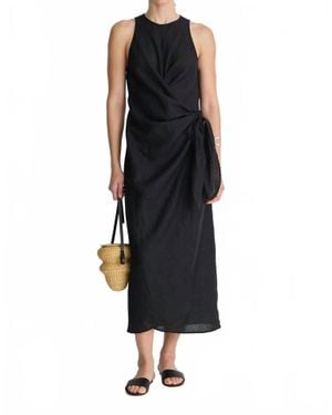 Apiece Apart Gustava Wrap Midi Dress - Black