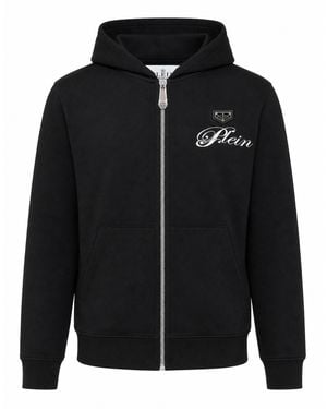 Philipp Plein Hoodie Zip Teddy Stones - Black