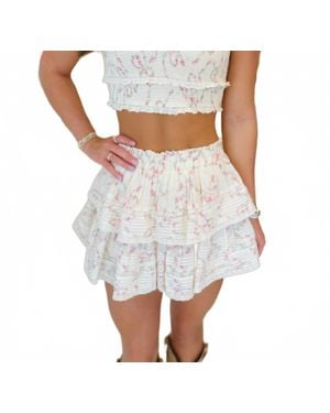 LoveShackFancy Cambron Cotton Floral Top - White