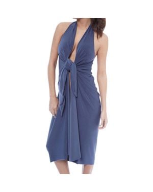 WrapIt by Tish 7-In-1 Long Beach Cover Up Dress - Blue