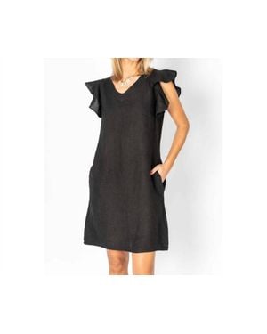 Look Mode Usa Linen Breeze Sheath Dress - Black