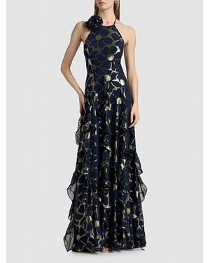 Ramy Brook Idella Daisy Metallic Gown - Blue