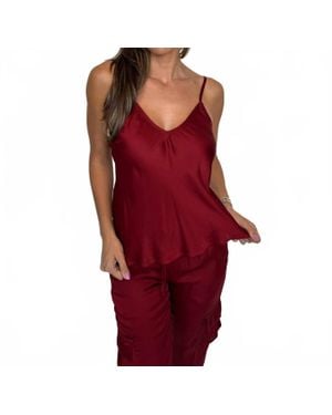 River + Sky Satin Cami - Red