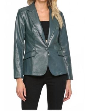 Fate Faux Leather Blazer - Gray