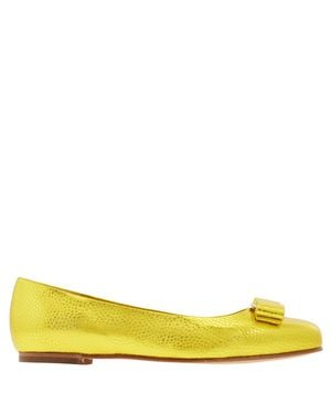 Ferragamo Ferragamo Varina Leather Ballet Flats, Size 7 C - Green