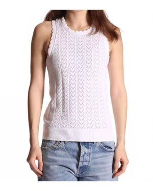 Minnie Rose Heart Pointelle Scalloped Tank Top - Purple