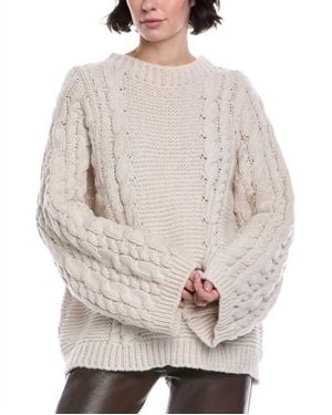 Stellah Cable Oversize Pullover Sweater - Natural