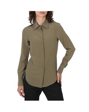 Moschino Ladies Button Down Blouse, Brand Size 36 (Us Size 2) - Green