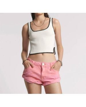 One Teaspoon Bandits Low Waist Denim Shorts - Pink
