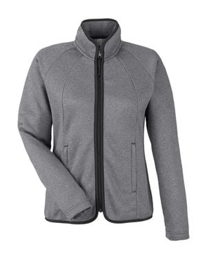 CORE365 Venture Heathered Stripe Full-Zip - Gray