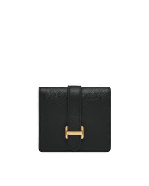 Fossil Emery Leather Small Snap Bifold - Black