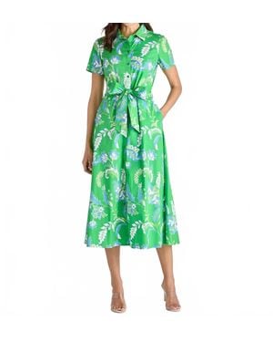 Jude Connally Glenda Stretch Poplin Midi Dress - Green