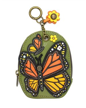 Chala Monarch Butterfly Mini Coin Purse Keychain - Gray