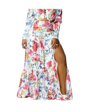 BANJUL Long Sleeve Maxi Skirt Set - White