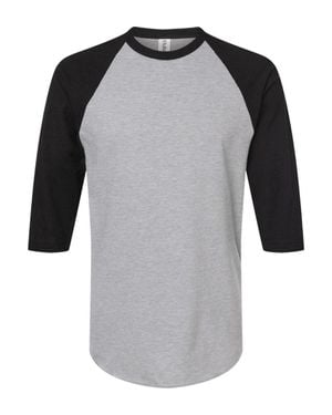 Tultex Fine Jersey Raglan T-Shirt - Black