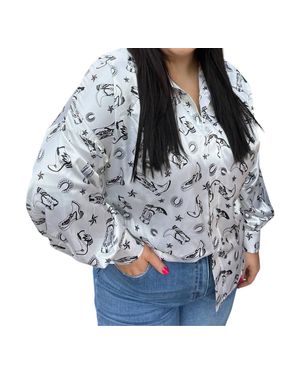 Nylon Apparel Get Carried Away Blouse Top - Gray
