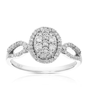 Vir Jewels 1/2 Cttw Round Cut Lab Grown Diamond Engagement Ring .925 Sterling Prong Set - Gray