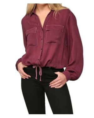 Maven West Drawstring Cargo Shirt - Red