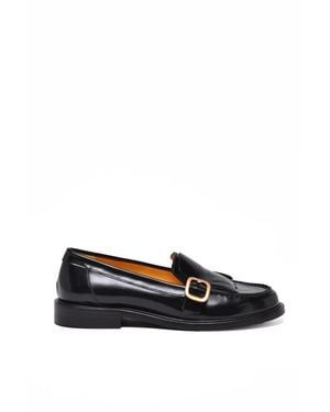 Mara Bini Leather Polished Loafers - White