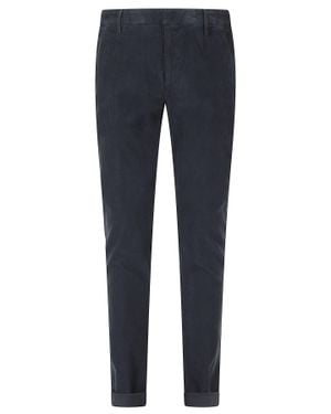 Dondup Gaubert Velvet Cotton-Blend Straight-Leg Pants - Blue