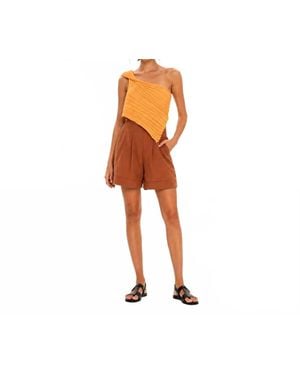 Kourbela High Waisted Shorts - Orange