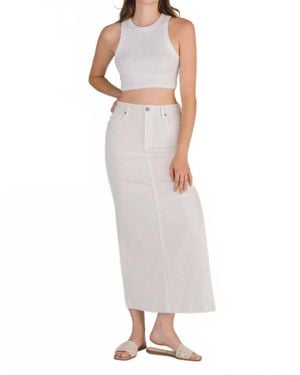 Hidden Jeans Peyton Midi Skirt With Side Slit - White