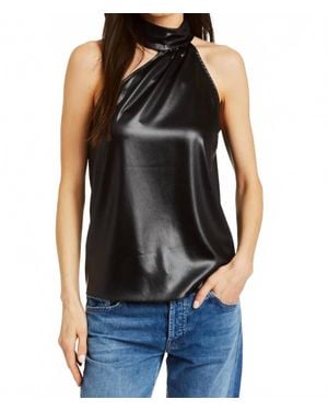 Drew Duke Crinkled Nappa Satin Blouse - Black