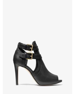 Michael Kors Outlet Blaze Open-Toe Ankle Boot - Black