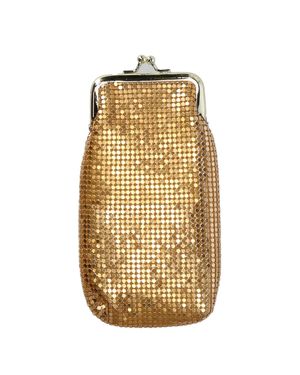 CTM Mesh Cigarette Or Glasses Case With Kiss Lock Closure - Metallic
