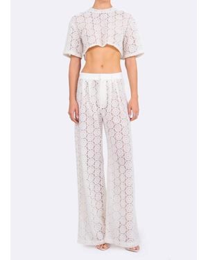 NonChalant Label Cami Crew Neck Crop Top - White