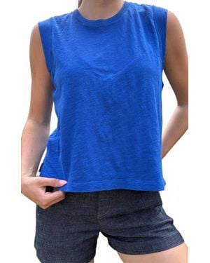 Bobi Snap Back Muscle Tee - Blue